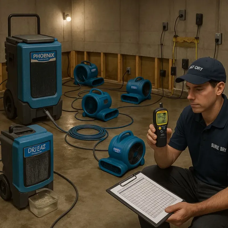 Structural Drying and Dehumidification process in Marienville, PA